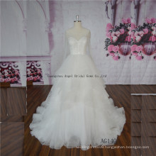 Understated Purely Manual Heavy Beaded Organza Ball Wedding Dress Beading